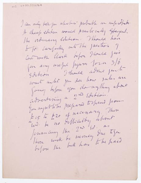  Image of letter from Leonard Woolf to Norman Leys (c March 1925) page 3 of 3