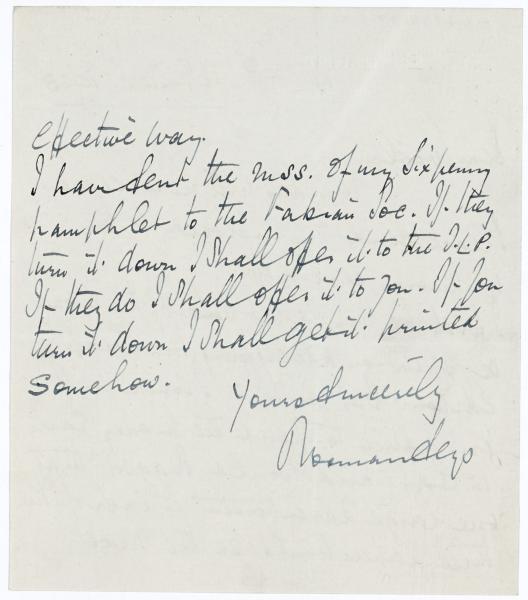 Image of handwritten letter from Norman Leys to Leonard Woolf (16/12/1925) page 2 of 2