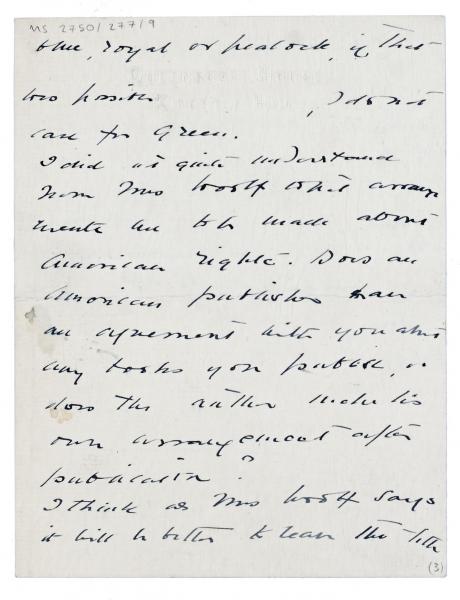Image of letter from Flora Mayor to Leonard Woolf (15/03/1924) page 3  of 4