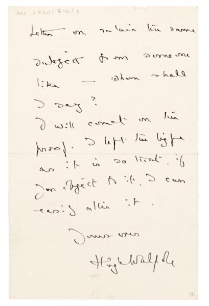 Image of handwritten letter from Hugh Walpole to Leonard Woolf (21/04/1932)  page 2 of 2