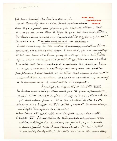Image of handwritten letter from Mary Gordon to Leonard Woolf (12/01/1936) page 2 of 3
