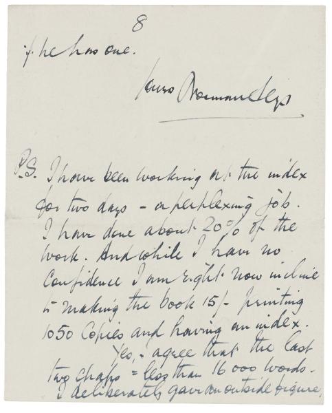 Handwritten letter from Norman Leys to Leonard Woolf (10/08/1924) page 8 of 8