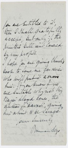 Image of handwritten letter from Norman Leys to Leonard Woolf (26/03/1926) page 2 of 2