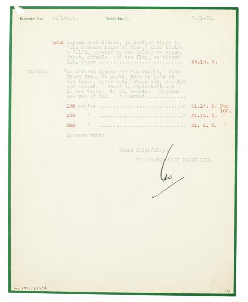 Image of typescript letter from The Garden City Press Ltd. to The Hogarth Press (07/11/1933) page 3 of 3