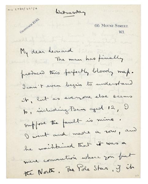 Image of handwritten letter from Vita Sackville-West to Leonard Woolf (15/09/1926)  page 1 of 2