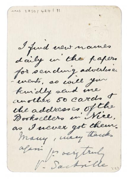 Image of handwritten letter from Vita Sackville-West to Leonard Woolf (03/02/1925) page 2 of 2