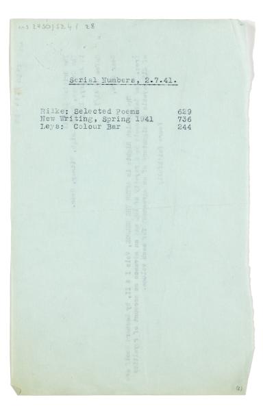 Image of typescript letter from The Hogarth Press to The British Council (10/01/1943) page 2 of 1