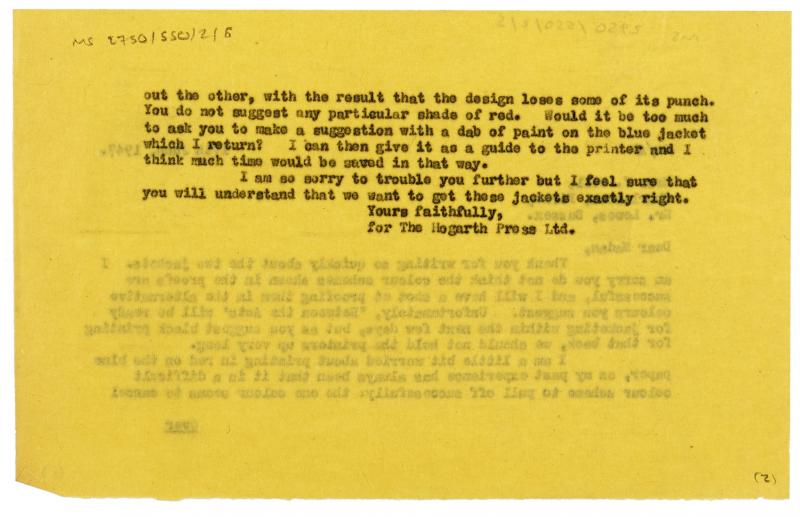 Image of typescript letter from The Hogarth Press to Vanessa Bell (17/06/1947) page 2 of 2