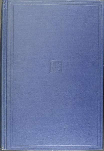 Front cover. Dark blue cloth board with publisher's monogram.