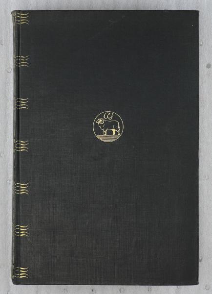 Front Cover of First American Edition of Orlando by Virginia Woolf. Dull blue cloth boards; publisher's monogram in ornamental design