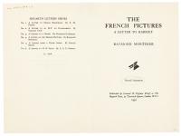 Image of the typescript specimen page of The French Pictures 