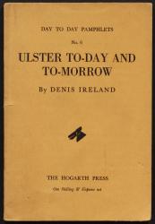 Image of front cover of "Ulster To-Day and To-Morrow"