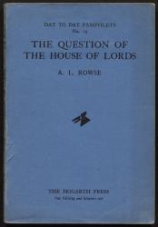Image of blue front cover of "The Question of the House of Lords" 