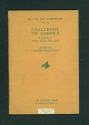 Image of dust jacket of "Challenge to Schools: A pamphlet on Public School Education"