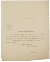 Letter from The Hogarth Press to Duncan Grant (31/07/1933) page 1 of 1