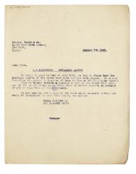 Image of typescript letter from The Hogarth Press to Minton, Balch & Company (07/08/1925) page 1 of 1