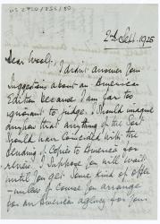 Image of handwritten letter from Norman Leys to Leonard Woolf (02/09/1925) page 1 of 1
