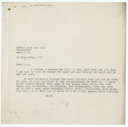 Image of typescript letter from Leonard Woolf to Norman Leys (30/09/1925) page 1 of 1
