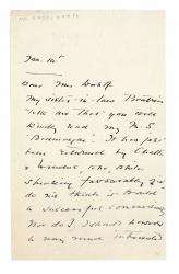 image of handwritten letter from Flora Mayor to Leonard Woolf (14th January c 1924)