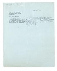 Image of typescript letter from John Lehmann to Alice Mayor (08/05/1941) page 1 of 1