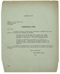 Image of typesript letter Letter from The Hogarth Press to R. & R. Clark (05/07/1937) page 1 of 1 