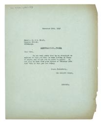 Letter from The Hogarth Press to R. & R. Clark (19/11/1937)