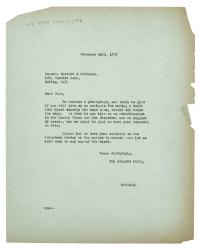 Letter from The Hogarth Press to Garratt & Atkinson (26/11/1937)