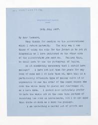 Letter from Vita Sackville-West to The Hogarth Press (26/07/1937)