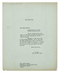 Letter from The Hogarth Press to Curtis Brown Ltd (27/07/1937)