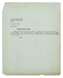 Letter from The Hogarth Press to Vita Sackville-West (04/08/1937)