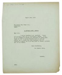 Letter from The Hogarth Press to Vita Sackville-West (31/08/1937)