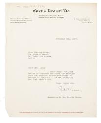 Letter from Curtis Brown Ltd to The Hogarth Press (04/11/1937)