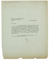 Letter from The Hogarth Press to Vita Sackville-West (29/04/1938)