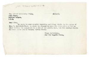 Letter from The Hogarth Press to The Oxford University Press (28/07/1944)