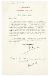 Letter from Vita Sackville-West to The Hogarth Press (18/01/1946)