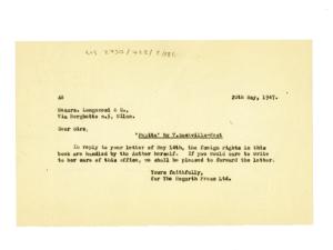 Letter from The Hogarth Press to Longanesi & C. (20/05/1947)
