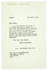 Letter from The Hogarth Press to Vita Sackville-West (01/04/1949)