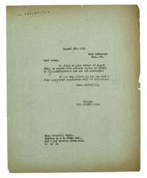 Letter from The Hogarth Press to W & G Foyle Ltd (27/08/1937)