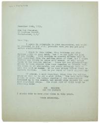 Letter from Ray Strachey to Leonard Woolf at The Hogarth Press (22/12/1935)