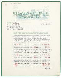Estimate from The Garden City Press Ltd to The Hogarth Press (10/07/1936)