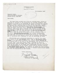 Letter from Dartmouth College to The Hogarth Press (29 Dec 1947)