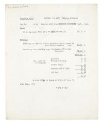 Information sheet for production costs of Between the Acts, Uniform Edition (29 Jul 1952)