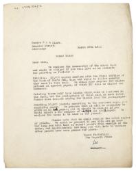 Letter from The Hogarth Press to R. & R. Clark (27/03/1933)