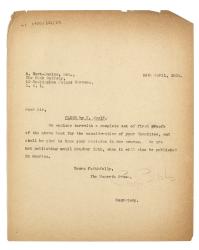 Letter from Peggy Belsher at The Hogarth Press to R. Hart-Davies at The Book Society (24/04/1933)