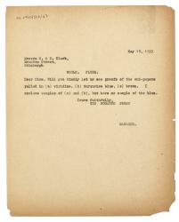 Letter from Margaret West at The Hogarth Press to R. & R. Clark (18/05/1933)