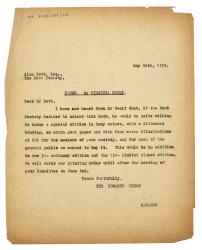 Letter from Margaret West at The Hogarth Press to A. J. Bott at The Book Society (26/05/1933)