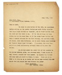 Letter from Margaret West at The Hogarth Press to A. J. Bott at The Book Society (15/07/1933)