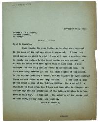 Letter from Margaret West at The Hogarth Press to William Maxwell at R. & R. Clark (14/11/1933)