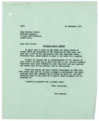 Letter from Rita Spurdle at The Hogarth Press to Béatrix Vernet Editions Seghers (21/09/1977)
