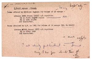 Memo from Susan Daniell to NS (26/04/1971)